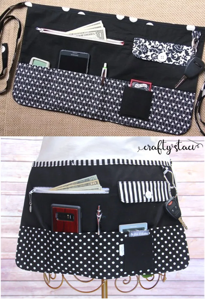 This waist apron works wonders for anyone committed to working as a daycare teacher or a vendor on a bustling street. You could stash all your essentials close to you with all of its convenient compartments. There's even a card holder and a small loop for you to attach your car keys!