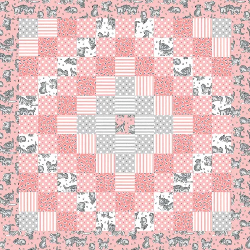 Here&rsquo;s one for the kitty lovers! This Crazy For Kittens quilt captures the playful spirit of kittens in a cozy quilt design. With clear instructions and adorable cat-themed fabric, this quilt promises a relaxing and enjoyable sewing experience that brings excitement and joy to any space. The finished quilt size is 41.5&rdquo; x 41.5&rdquo;.