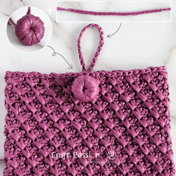 simple crochet button bag closure