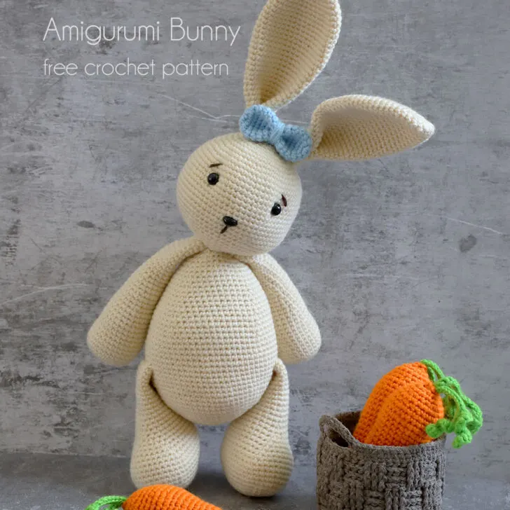 Here's the free crochet bunny pattern for you to make a 11.5