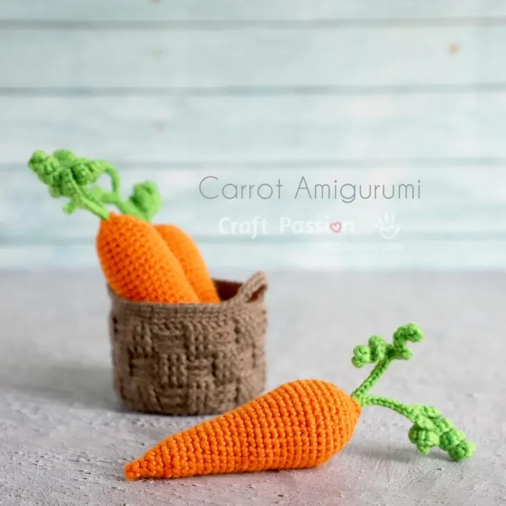 Free crochet carrot pattern to make a 7.5