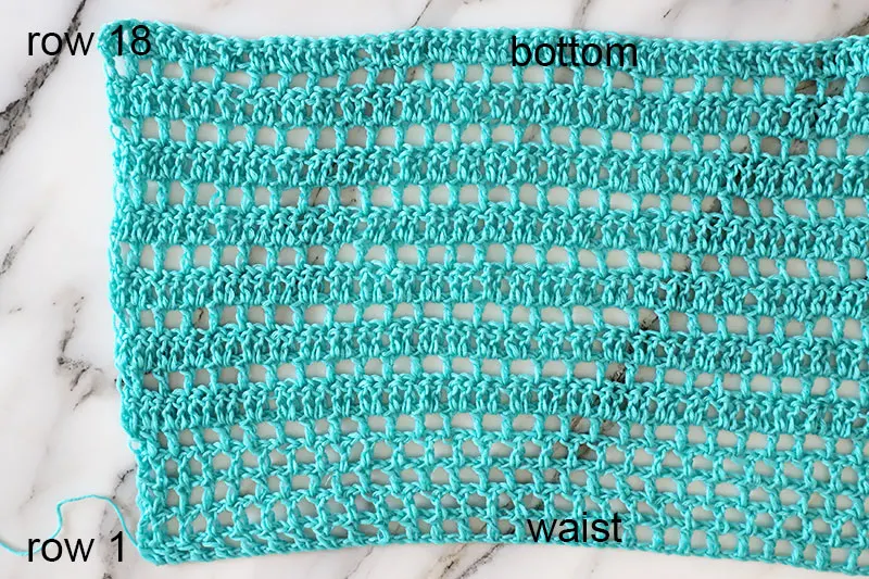 body piece of the crochet cover up skirt