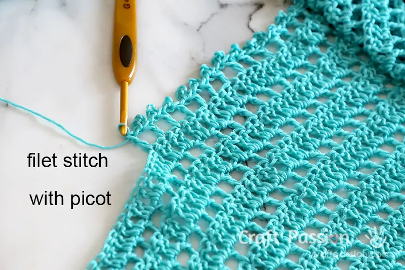bottom edging of crochet cover up skirt