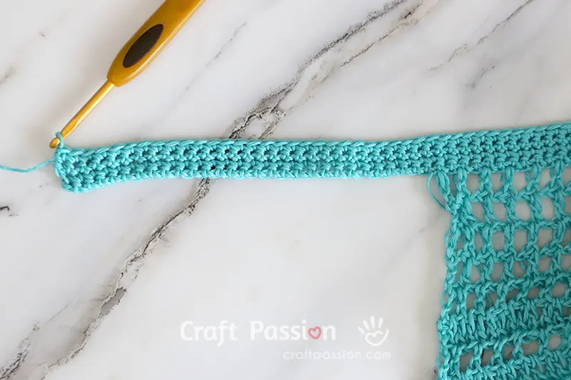 crochet cover up skirt with waist tie using single crochet stitch