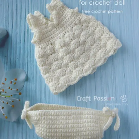 Crochet Doll Dress & Panties Pattern