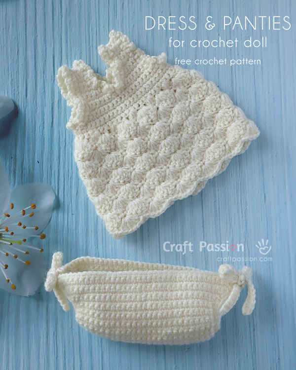 Crochet Doll Dress & Panties Pattern