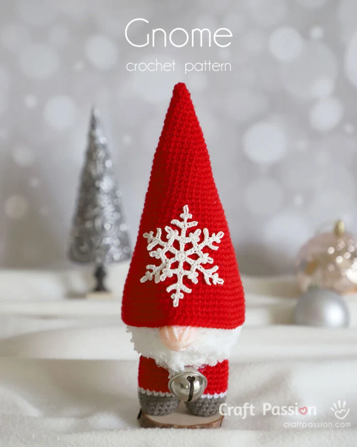 This adorable amigurumi crochet gnome pattern is perfect for anyone looking for a beginner-friendly crochet project. Attach a string to the top of his hat and he'll make the cutest ornament for your Christmas tree, bringing a little extra holiday luck.