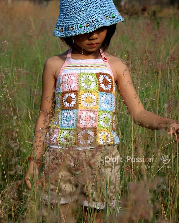 crochet granny square top