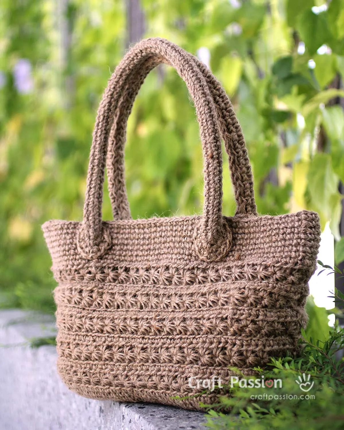 crochet star stitch tote