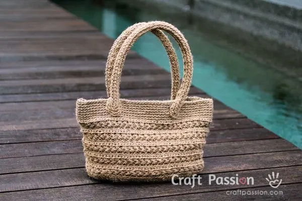 crochet pattern jute twine tote