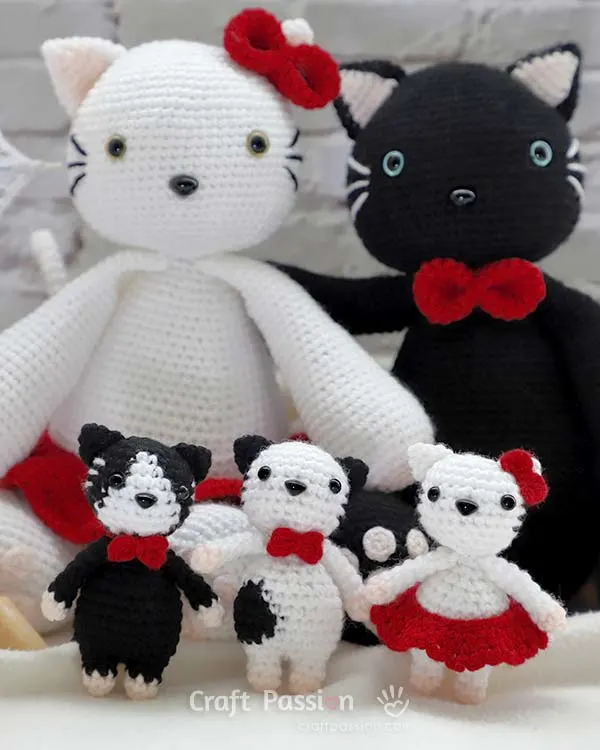 cat and kitten amigurumi pattern