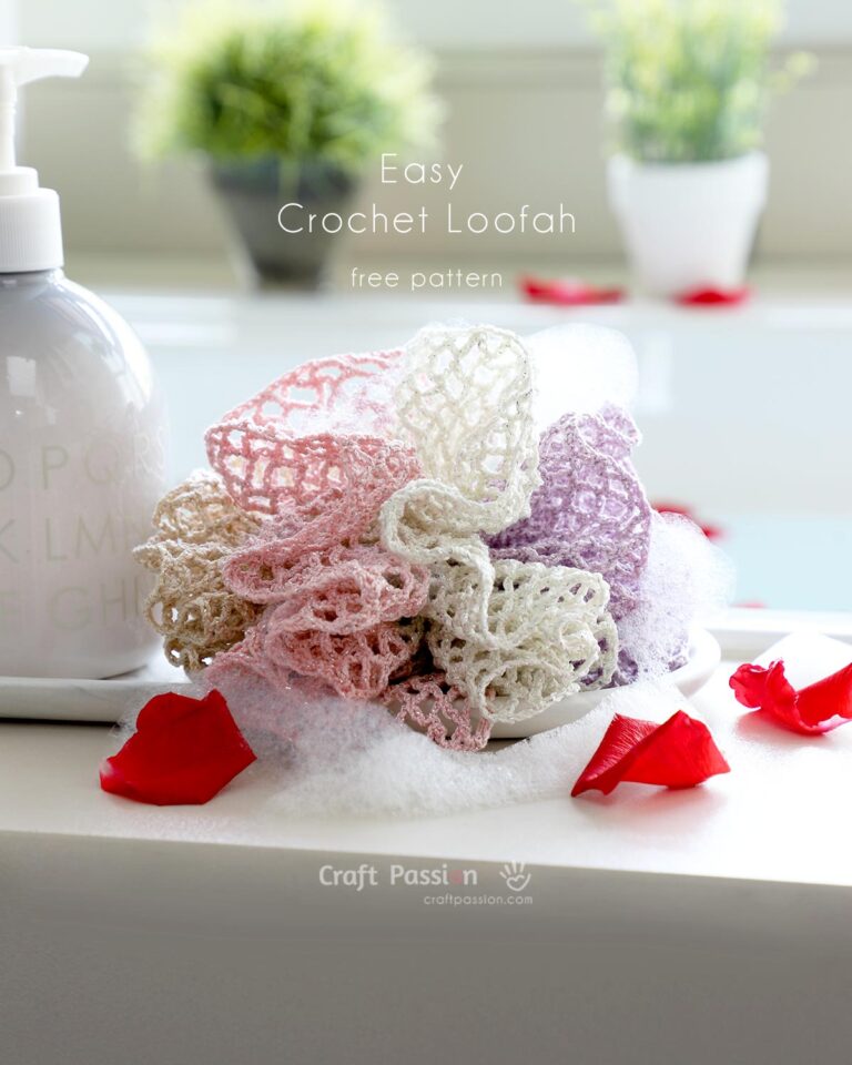 DIY your own shower scrubbie with this easy, beginner-friendly crochet loofah pattern. Great as a washcloth or bath pouf for everyday use or gifts!