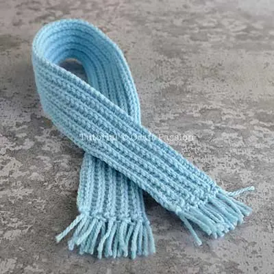 crochet ribbed stitch scarf