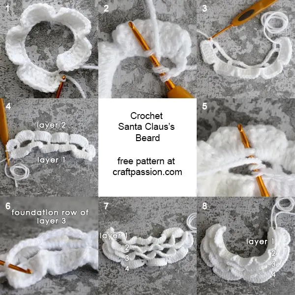 crochet santa beard pattern