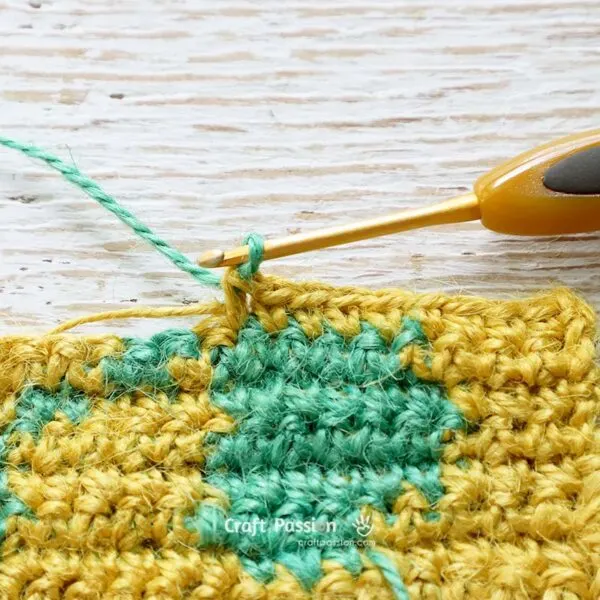 continue to crochet and complete the shamrock coaster