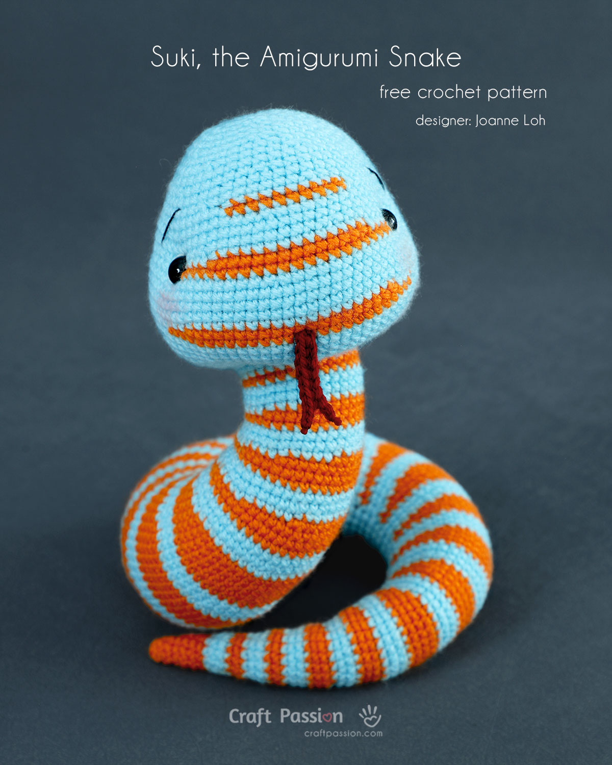 crochet snake pattern learn how to make Suki, the amigurumi snake, with this free crochet snake pattern.