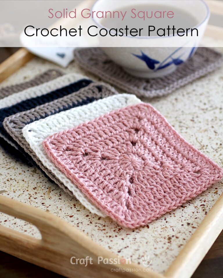 Create beautiful coasters with our solid granny square crochet coaster pattern! Beginner-friendly tutorial with step-by-step photos & a written pattern.