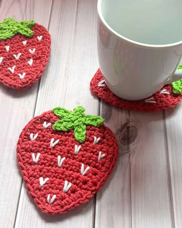 If your favorite summer fruit is strawberries, this is an obvious choice for homemade coasters. Adorable strawberry-themed items will always be in season!