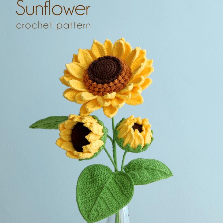 crochet sunflower pattern Crochet Sunflower Pattern – 3 Blooming Stages