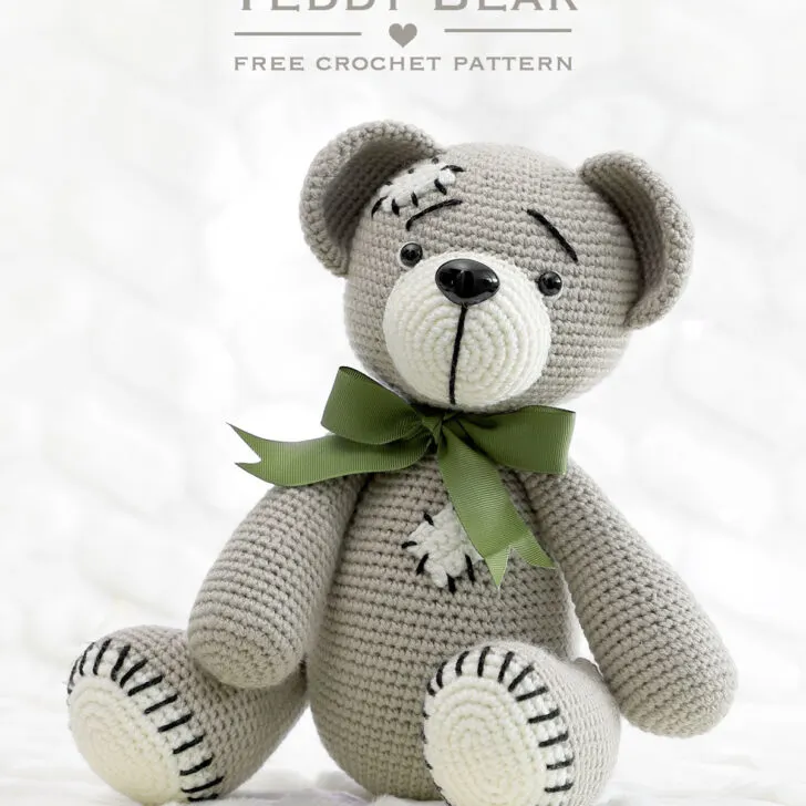Get a free crochet teddy bear pattern with step-by-step instructions. Perfect for making the cuddly teddy bear friend, Tad, that every little kid wishes for.