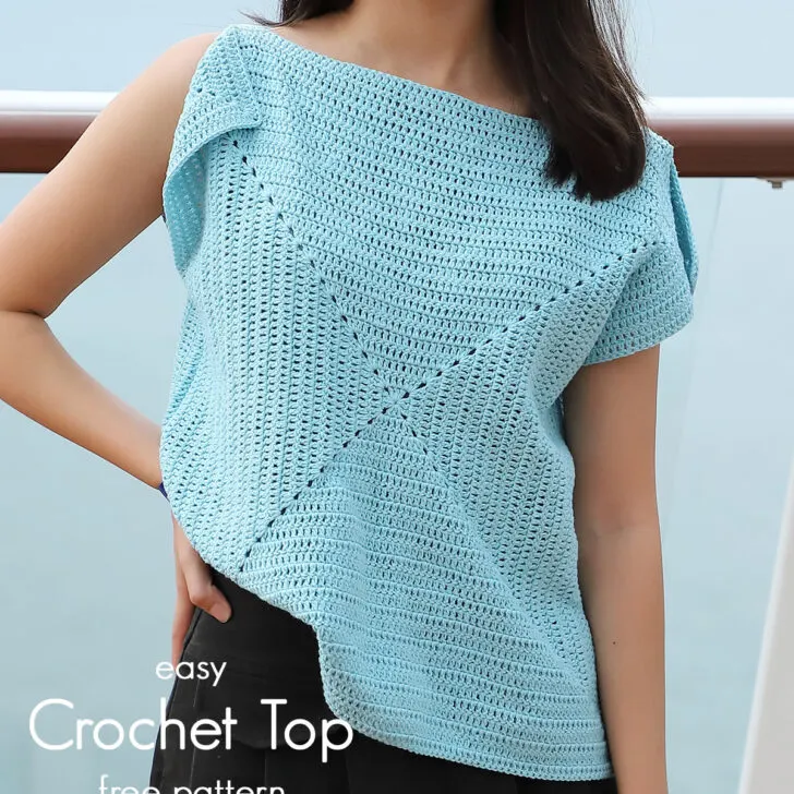 easy crochet top patterns using simple solid granny squares, perfect beginners crochet project