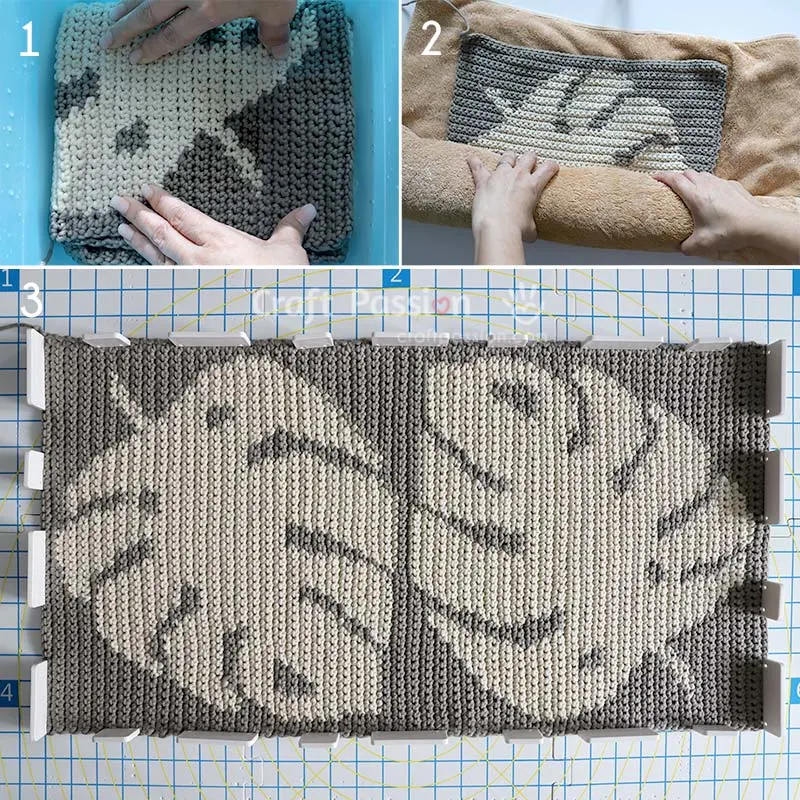 how to block crochet wall hanging