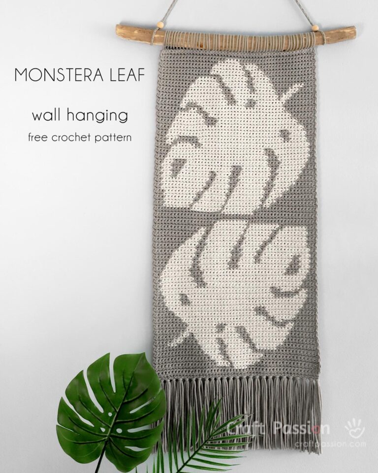 Monstera Leaf Crochet Wall Hanging Pattern