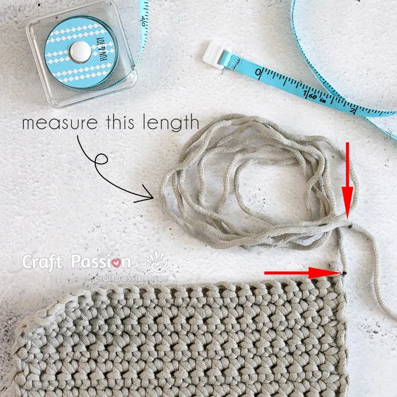 How to measure yarn amount to make a crochet stitch