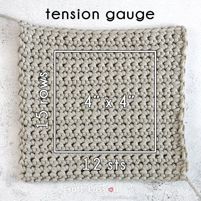 crochet tension gauge swatch