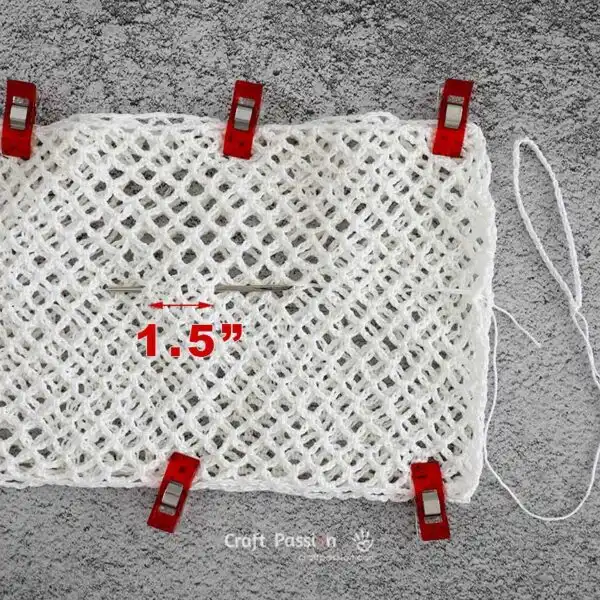 Sew a loose running stitch about 1.5 inches apart along the mid line of the fabric.