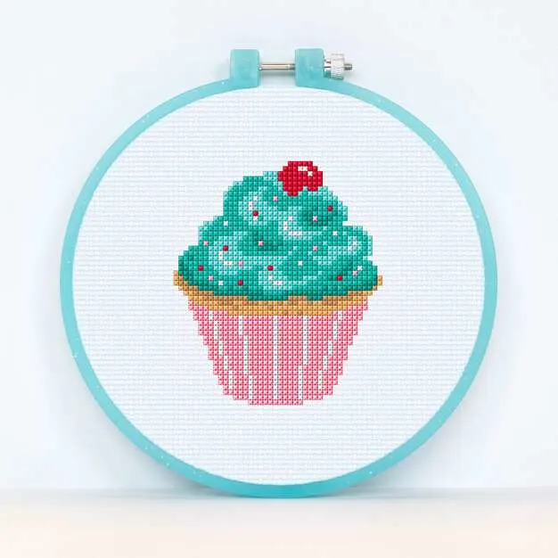 Image for Anchor Cupcake Cross Stitch Design