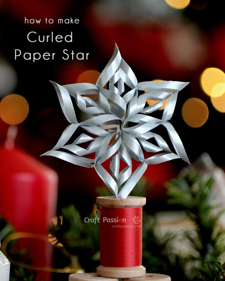 Make a quick and super easy curled paper star! Customize it with 5, 6, 7, or 8 points—it’s all up to you!