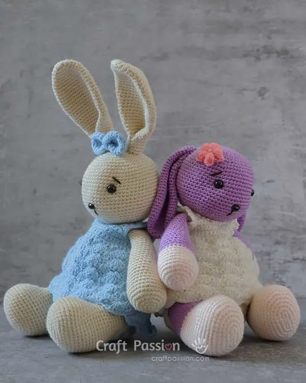 cute bunny in dress crochet pattern