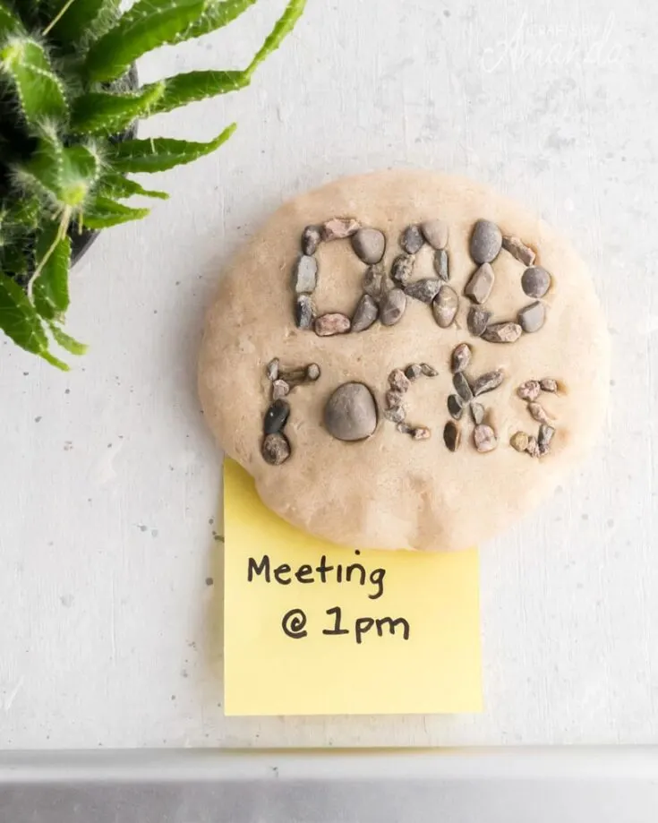 Bake your Dad a homemade rock paperweight that will be useful when he needs it for his paperwork. Whether to use it in his work office or at home, it is a thoughtful, practical, cost-effective, and budget-friendly gift.&nbsp;