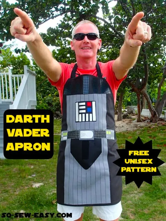 Is the cook of your family a Star Wars fanatic? Then we've got just the perfect gift for them! This unisex Darth Vader apron requires some fusible web for smaller elements and some dark novelty fabrics to make your apron pop! If you want to join the Jedi instead, check out this R2D2 apron pattern. The sewing force is strong with this pattern!