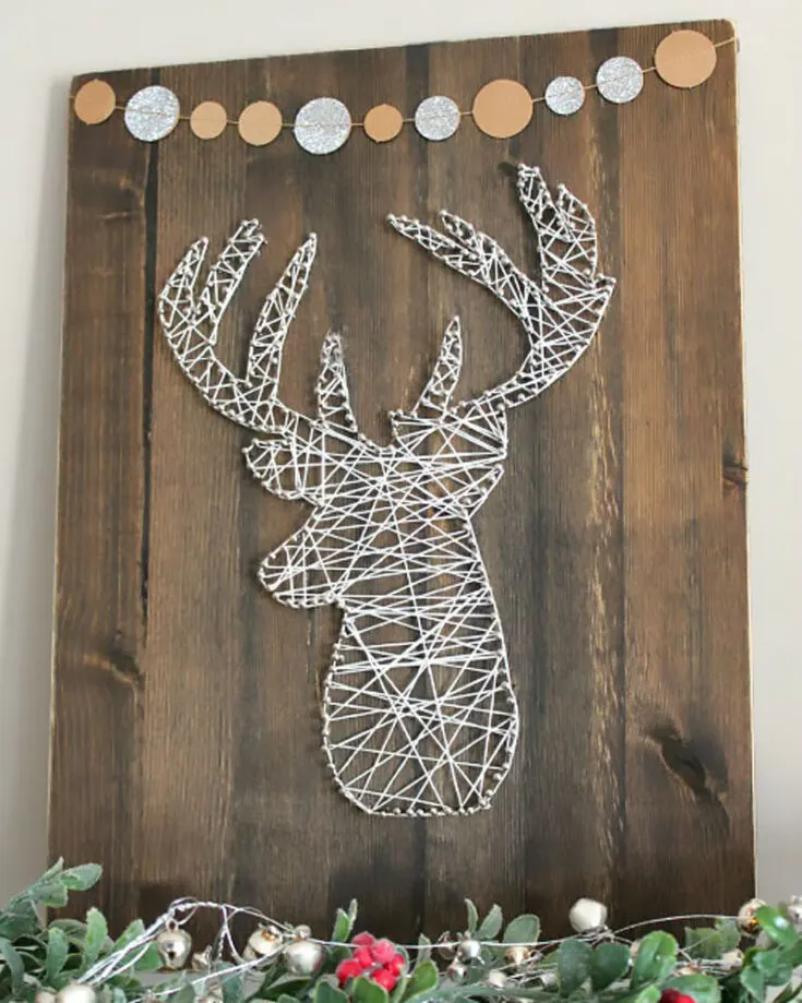 This is a mix of string art and woodworking making it unique. Sticking to the theme of wooden crafts with a sturdy wooden board to display the string art. Try it to make this Deer Head in the tutorial below.