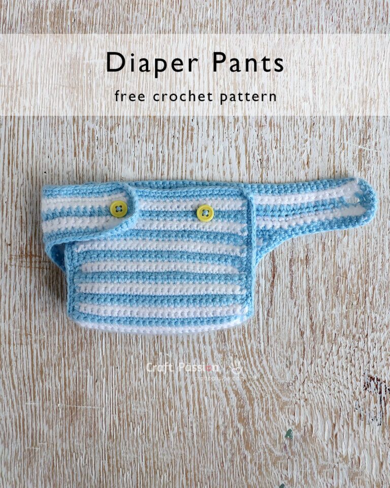 Cute crochet diaper pants for amigurumi or newborns! This pattern includes size tips, yarn advice, & more—perfect for preemies or crochet animals.