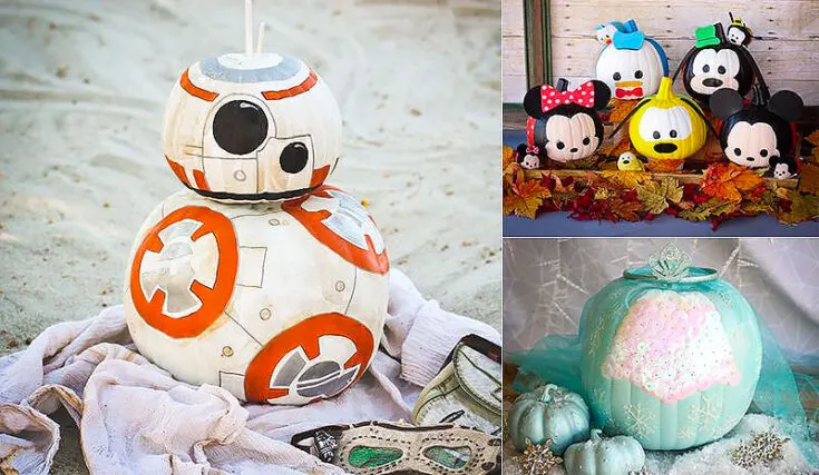 Are you a fan of Disney characters? Here are some fun Disney pumpkin painting ideas. It includes how to paint BB-8 Pumpkin with bonus ideas on Disney Tsum Tsum Pumpkins and Elsa&rsquo;s Frozen Pumpkin.