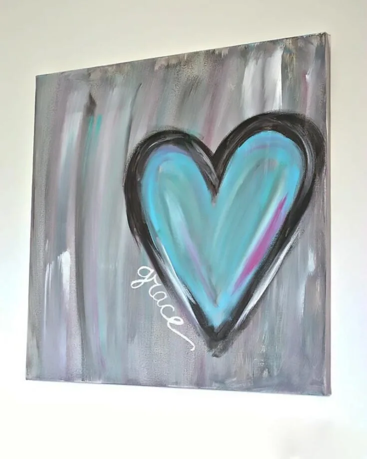 Here is another heart painting! Make it on Valentine's or to show appreciation for your loved ones! Put extra love into this canvas as you play with shapes and shades, creating a one-of-a-kind artwork!