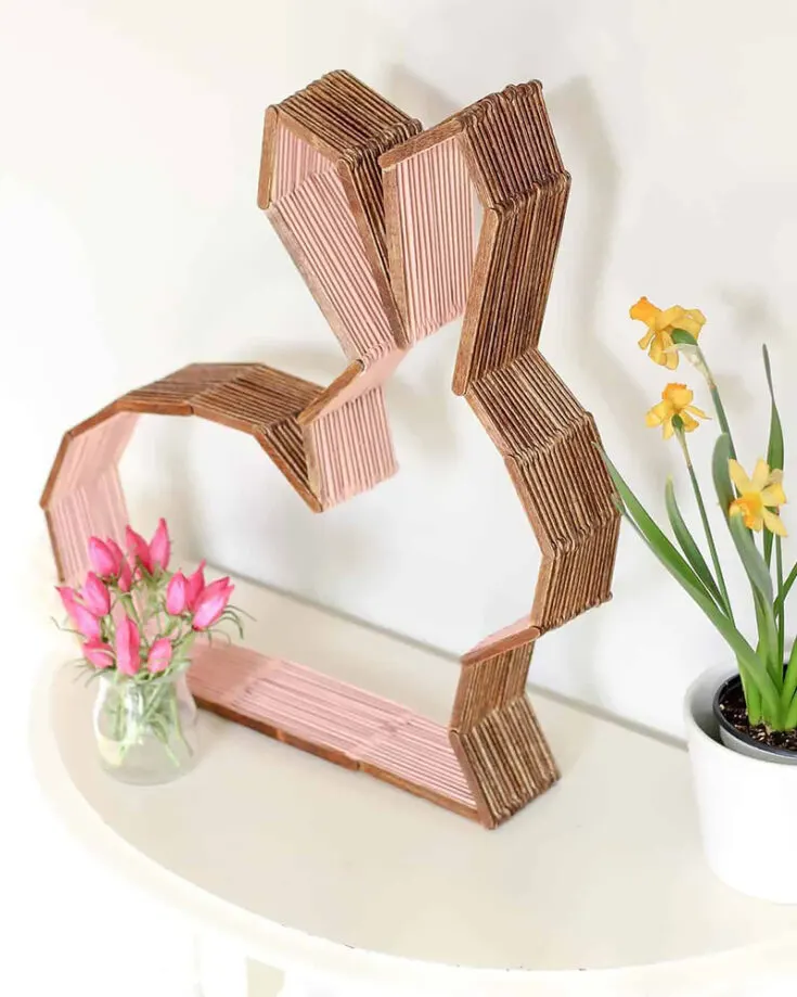 Were you just finished decorating your space with Easter-themed magic but still need to get a touch of something? Try out this simple yet beautiful DIY bunny decor made from popsicle sticks with your little ones at home.&nbsp;