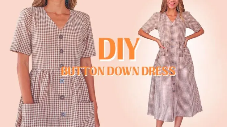 Here's a sewing tutorial for a vintage-style midi dress! Reminiscent of the 80s, this ladylike button-down has two front pockets for easy storage. You'll need to draft this pattern on your own too, but that gives all the more fitting and size options! You could choose between a loose and comfy or slimming fit with this dress!