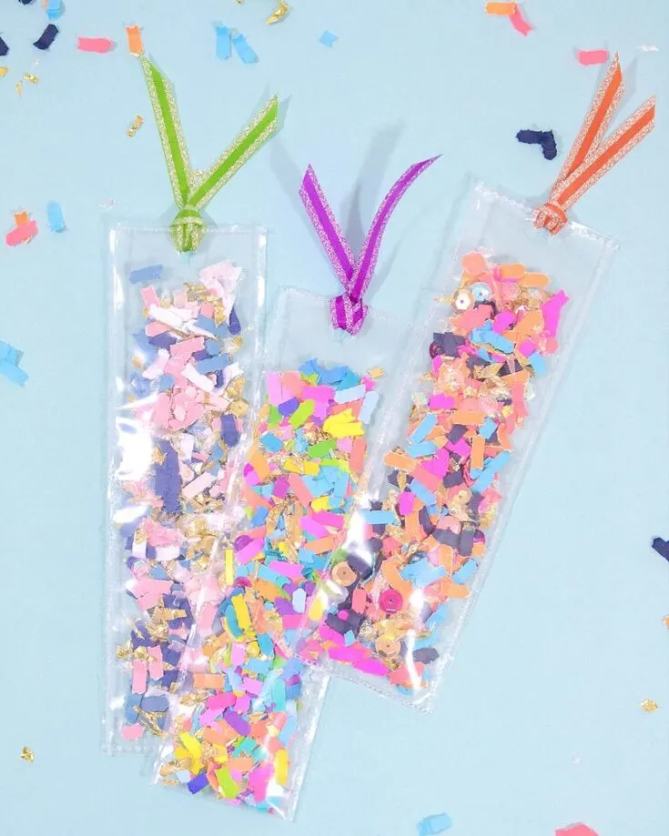 Shake things up with these DIY Confetti Shaker Bookmarks! This crafty project is simple, mixing confetti and creativity for sparkly fun. It's an enjoyable way to keep track of your reading progress.