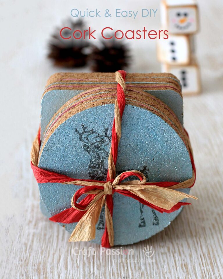 Quick and easy DIY Cork Coasters, perfect to make as gift. Easily customize to suit the occasion by using special theme design. Presentable. 