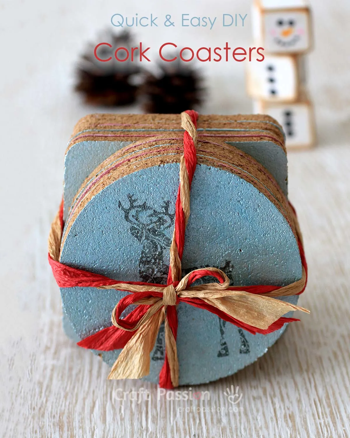 Quick and easy DIY Cork Coasters, perfect to make as gift. Easily customize to suit the occasion by using special theme design. Presentable.&nbsp;