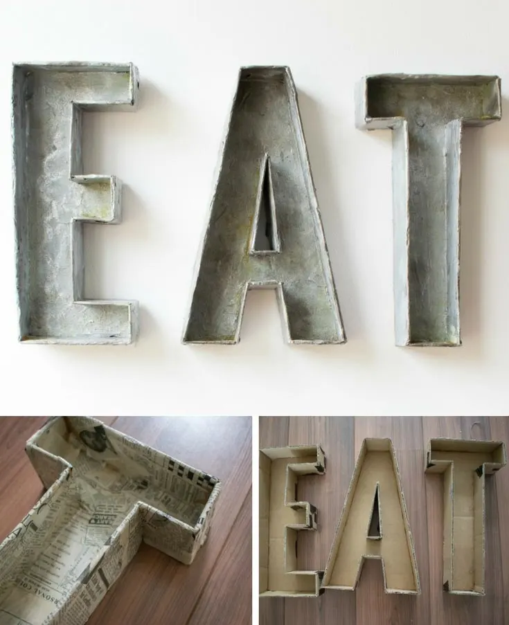 Create these large life paper mache letters with something as simple as cardboard. Use it to spell out special occasions, names, or simply to decorate your living space.