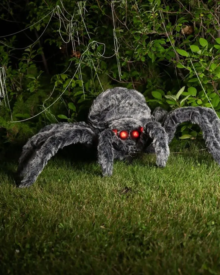 Imagine strolling the street at night and spotting a giant eight-legged monster with gnarly red eyes gleaming at you! Pretty spooky! If you want to scare your neighbors or trick-or-treaters, follow this tutorial.