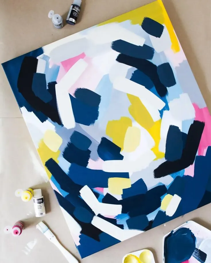 Use colorful layers in the tutorial below as they teach you how to replicate this painting. Use each layer to serve its purpose as it overlaps one another to create curves and grooves.