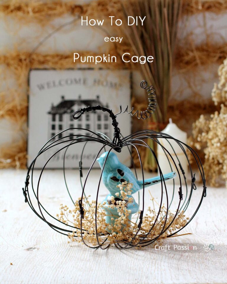 Simple & quick to make, pumpkin cage, using aluminum wires & tools that can be found in your toolbox. 30 minutes how to DIY for fall decorations.