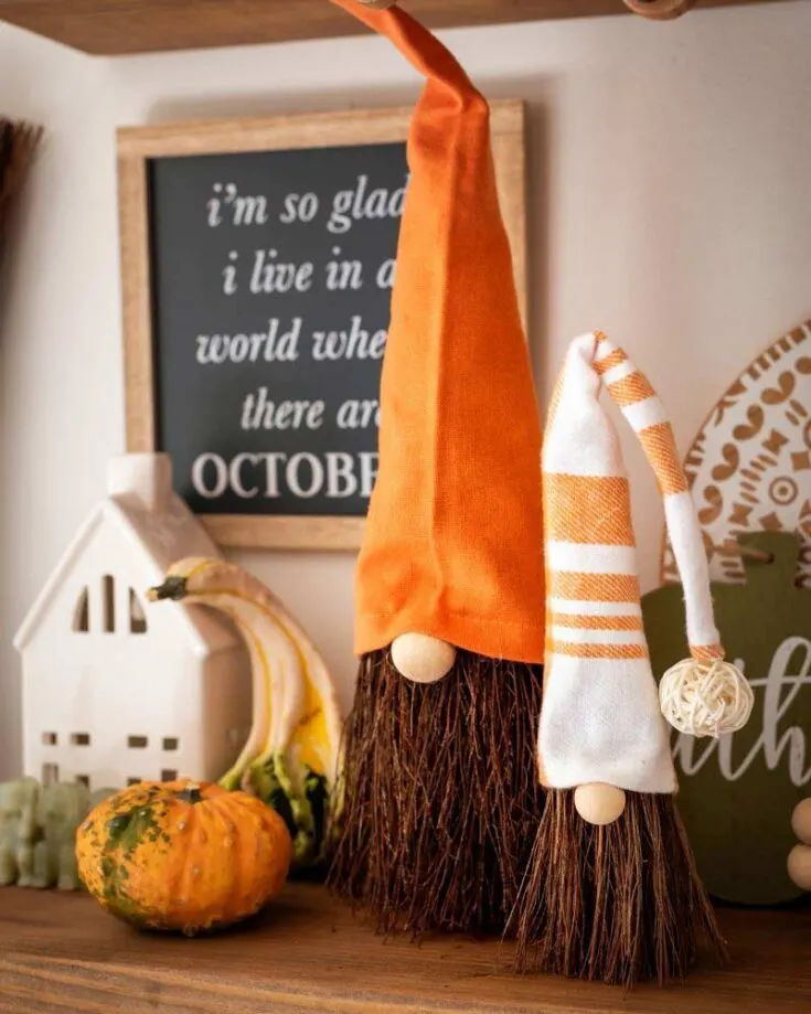 Drop by the dollar store to grab a few supplies and create your own scented broom gnome. It's the perfect way to fill your home with cozy fall scents for a unique seasonal touch.