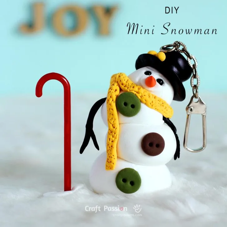 Learn how to make a cute DIY Snowman ornament using no-bake air-dry clay, suitable to DIY with other materials like polymer clay and play dough.